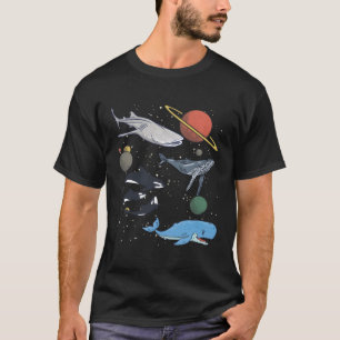 Galaxy Space Whale Shark Beluga Humpback Ocean Orc T-Shirt