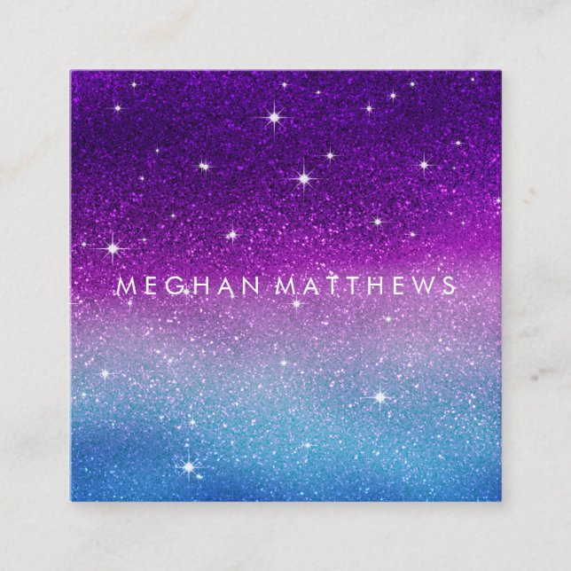 Galaxy Sparkle Beauty Stylist Square Business Car Square Business Card (Front)