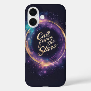 Galaxy Speech Bubble with Stylized Text Design iPhone 16 Case