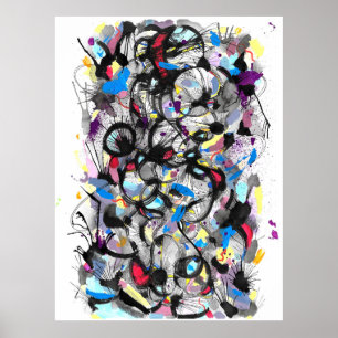 Galaxy splat painting poster
