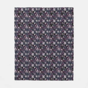 Galaxy Starburst Purple Nebula Constellation Fleece Blanket