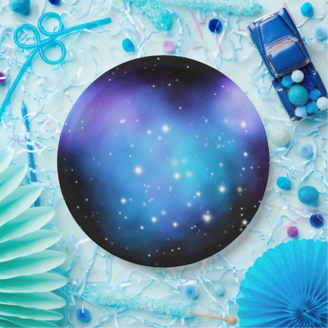 Galaxy Starlight Space Clouds Paper Plate (Party)