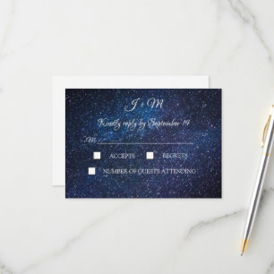 Galaxy Starry Night Celestial Stars Modern RSVP Card