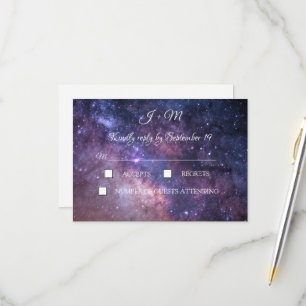 Galaxy Starry Night  Modern RSVP Card