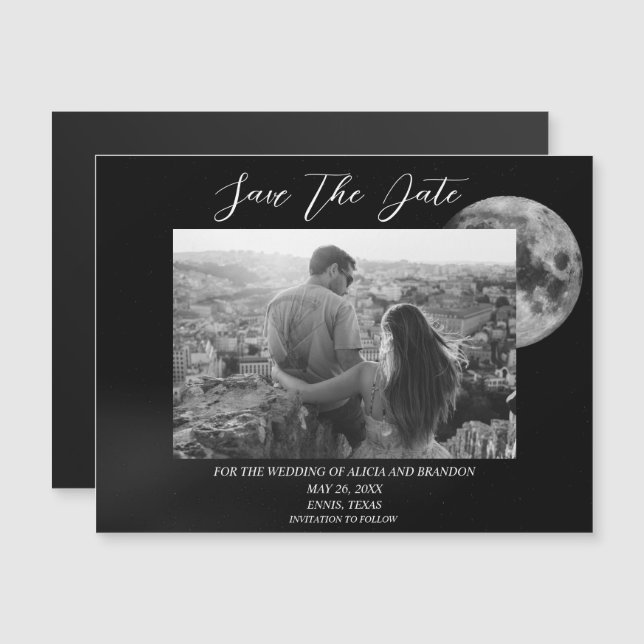 Galaxy Starry Night Stars Sky Wedding Moon Magnet (Front/Back)