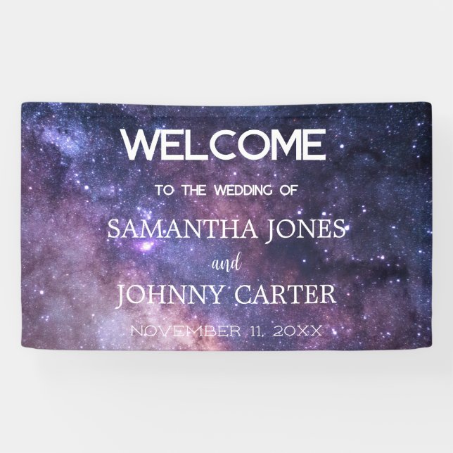 Galaxy Starry Night Universe Space Wedding sign  (Horizontal)