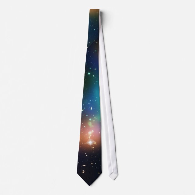 Galaxy Stars Northern Lights Colourful Nebula Tie (Front)