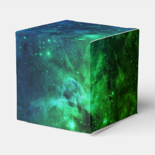 Galaxy Stars Space Green Neon Pattern Favour Box