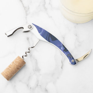 Galaxy Swirl Blue Glitter Abstract Cosmic Pattern Corkscrew