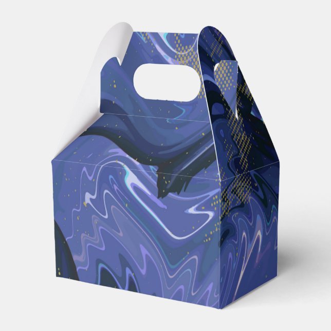Galaxy Swirl Blue Glitter Abstract Cosmic Pattern  Favour Box (Front Side)