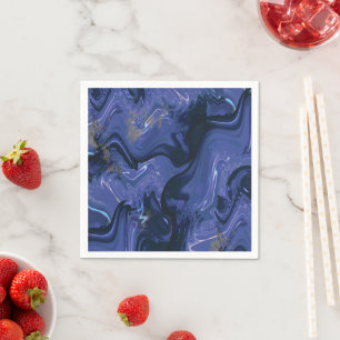 Galaxy Swirl Blue Glitter Abstract Cosmic Pattern  Napkin