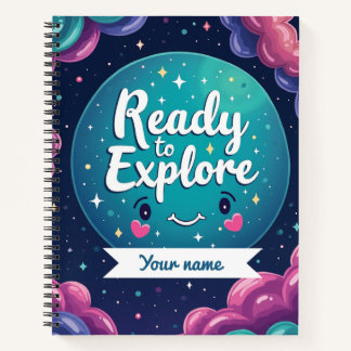 Galaxy Swirl Notebook with Editable Name