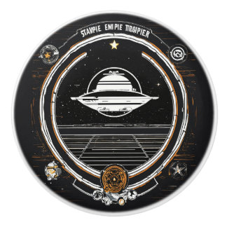 "Galaxy-Themed Ceramic Pull – Unique UFO & Space