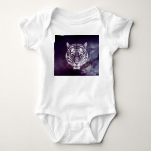 Galaxy Tiger Face Wallpaper Baby Bodysuit
