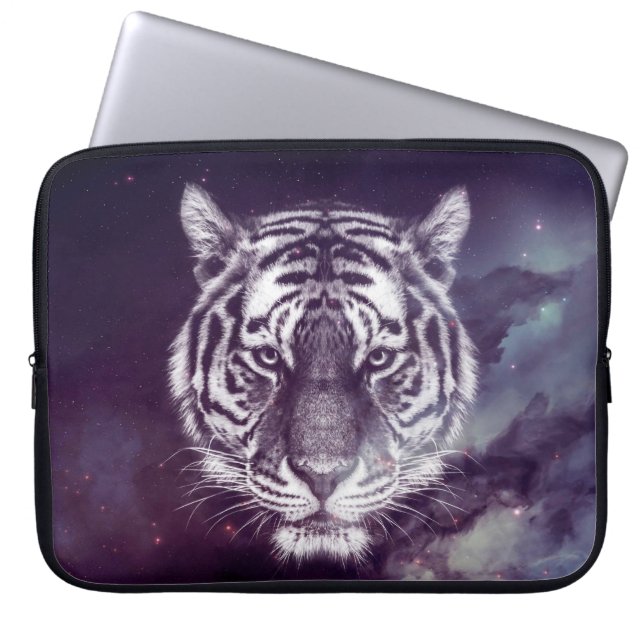 Galaxy Tiger Face Wallpaper Laptop Sleeve (Front)