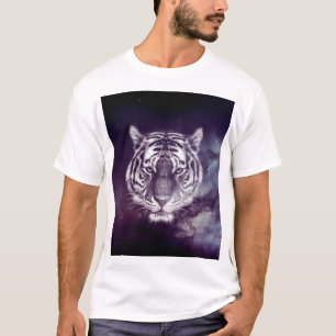 Galaxy Tiger Face Wallpaper T-Shirt