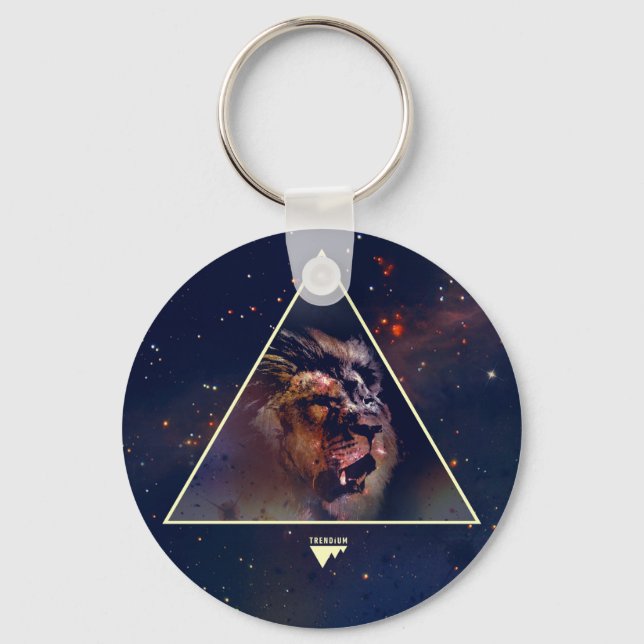 Galaxy Triangle Lion Head - Trendium Authentic Key Ring (Front)