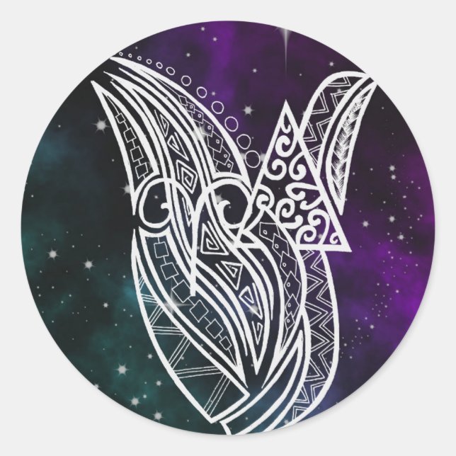 Galaxy, tribal Aries zodiac symbol sticker (Front)