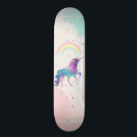 Galaxy Unicorn, Rainbow, Stars Skateboard<br><div class="desc">Cute galaxy unicorn with rainbow and stars.</div>