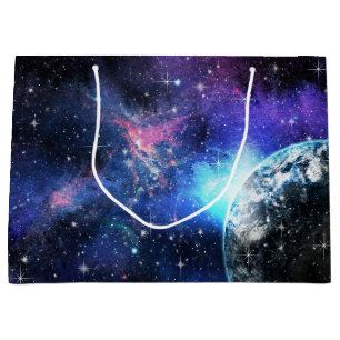 Galaxy, Universe, Stars, Outer Space Gift Pattern Large Gift Bag