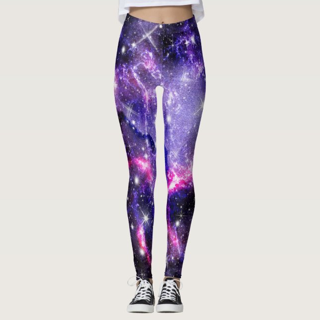 Galaxy, Universe, Stars, Outer Space Gift Pattern Leggings (Front)