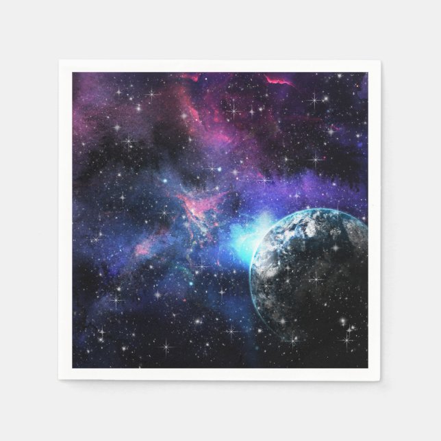 Galaxy, Universe, Stars, Outer Space Gift Pattern Napkin (Front)