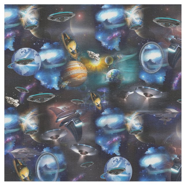 Galaxy visitors in space fabric (Close Up)
