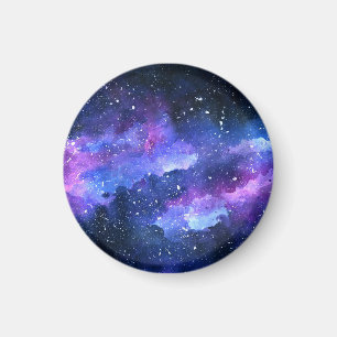 Galaxy Watercolor Purple Party Teen Fridge Magnet