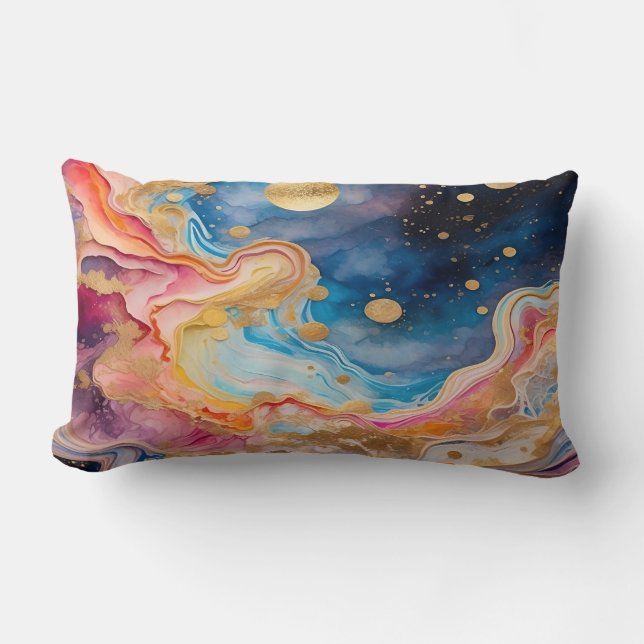 Galaxy wavy pattern Throw Pillow (Front)