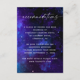 Galaxy Wedding Accommodations   Hotel Information Enclosure Card