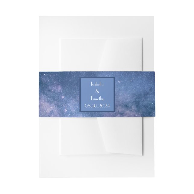Galaxy Wedding Celestial Starry Night Sky Dinner I Invitation Belly Band (Front Example)