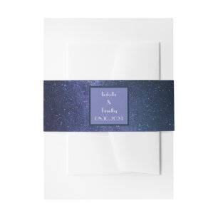 Galaxy Wedding Celestial Starry Night Sky Dinner Invitation Belly Band