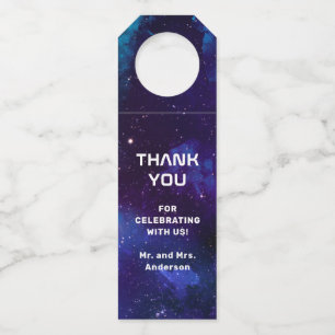 Galaxy Wedding   Celestial Starry Night Thank You Bottle Tag