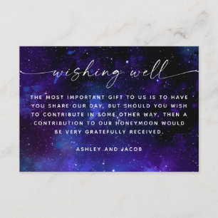 Galaxy Wedding Wishing Well   Space Honeymoon Fund Enclosure Card