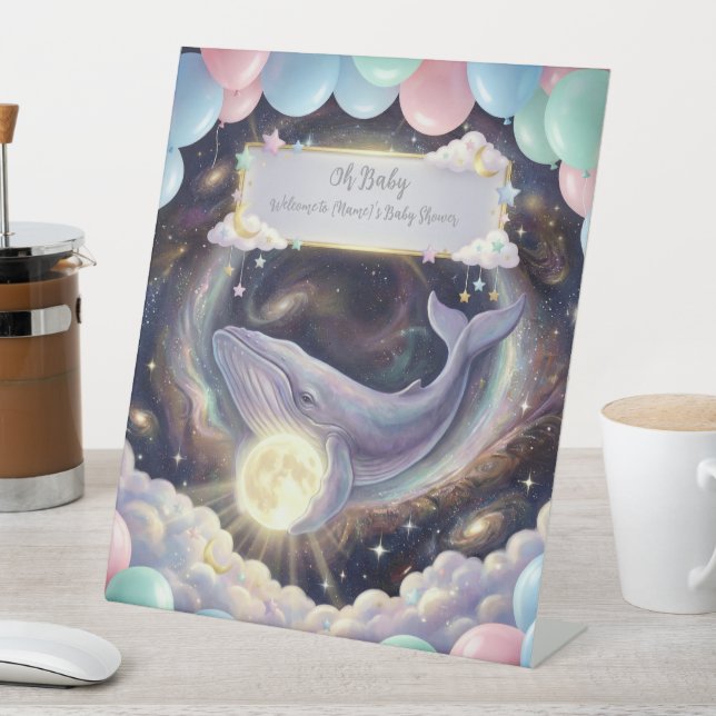 Galaxy Whale Baby Shower Welcome Sign (In SItu)