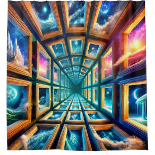 Galaxy Windows Shower Curtain
