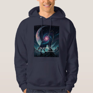 Galaxy Wolf Silhouette with Mystical Nebula Moon Hoodie