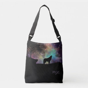 Galaxy Wolf with Monogram Crossbody Bag