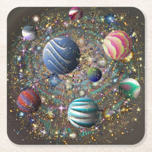 Galaxy Zelariamin  Square Paper Coaster