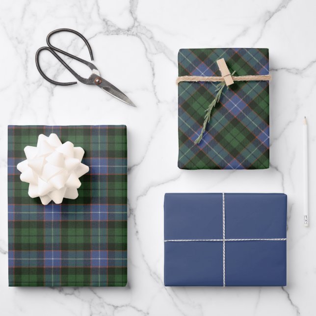 Galbraith Ancient Original Scottish Tartan  Wrapping Paper Sheet (Front)