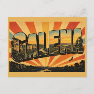 Galena Illinois River Valley Hills Forest Art Postcard
