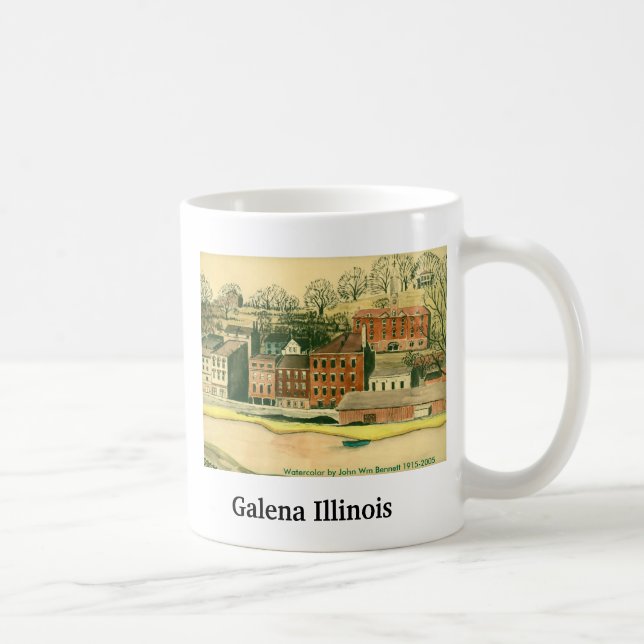 Galena Illinois, Watercolor Coffee Mug (Right)