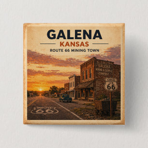 Galena Kansas Route 66 Mining Town Pride 15 Cm Square Badge