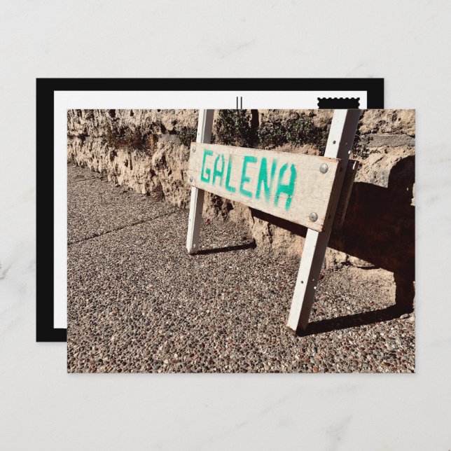galena sidewalk sign postcard (Front/Back)