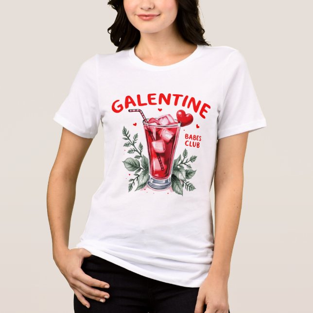 Galentine Babes Watercolor  Tri-Blend Shirt (Front)