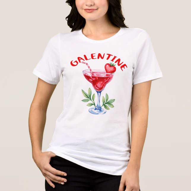Galentine Babes Watercolor Tri-Blend Shirt (Front)