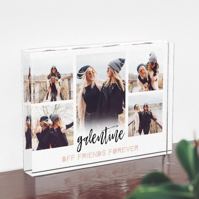 Galentine BFF Friends Forever Photo Collage White (Galentine BFF Friends Forever Photo Collage White)