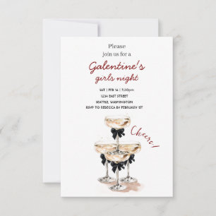 Galentine Champagne Party Invitation