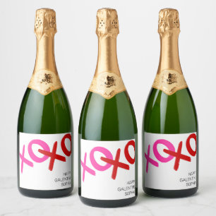 Galentine day XOXO Hugs and Kisses Best Friend Sparkling Wine Label