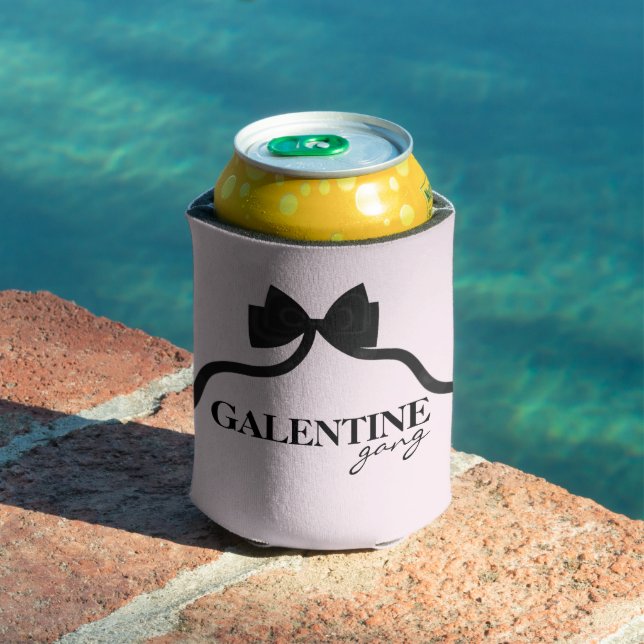 Galentine gang Friend Valentine Black Bow Can Cooler (In Situ Pool)